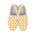 Cartoon Cheese Pattern Print White Slip On Shoes