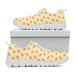 Cartoon Cheese Pattern Print White Sneakers