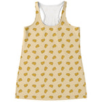 Cartoon Cheese Pattern Print Women's Racerback Tank Top