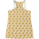 Cartoon Cheese Pattern Print Women's Racerback Tank Top