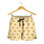 Cartoon Cheese Pattern Print Women's Shorts