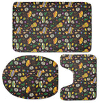 Cartoon Cinco de Mayo Pattern Print 3 Piece Bath Mat Set