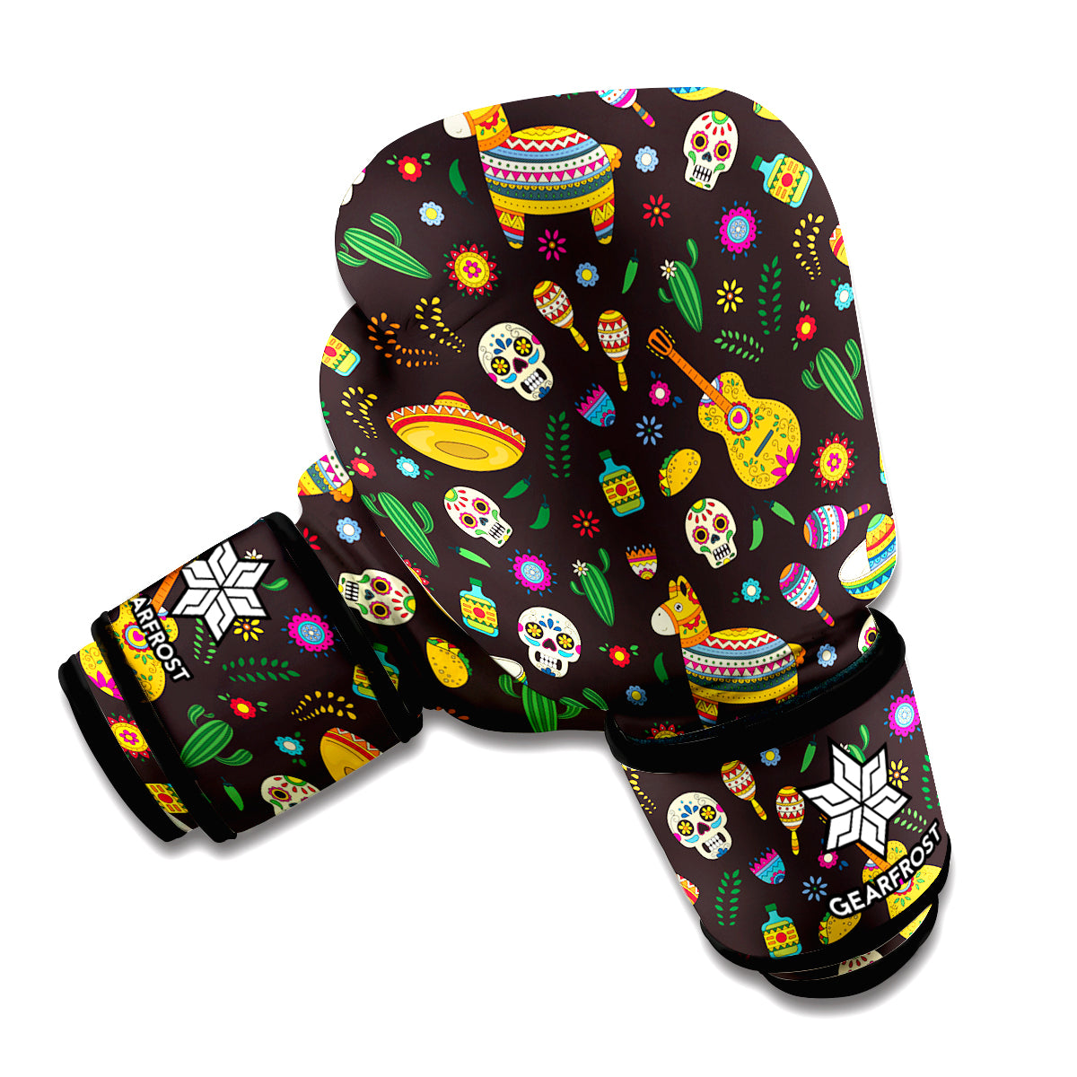 Cartoon Cinco de Mayo Pattern Print Boxing Gloves