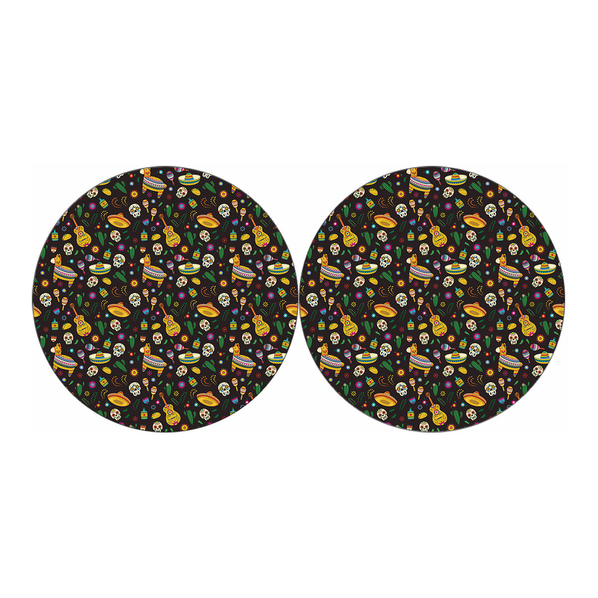 Cartoon Cinco de Mayo Pattern Print Car Coasters