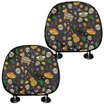 Cartoon Cinco de Mayo Pattern Print Car Headrest Covers