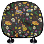 Cartoon Cinco de Mayo Pattern Print Car Headrest Covers