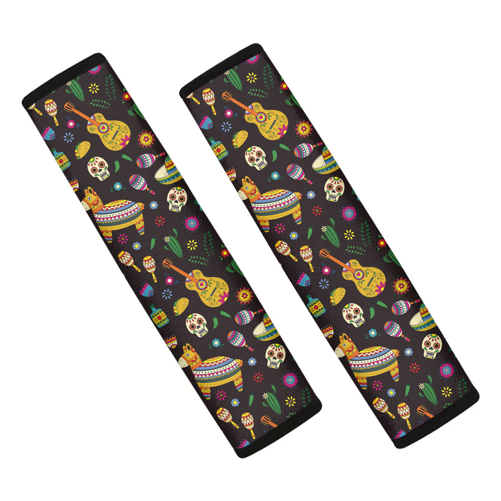 Cartoon Cinco de Mayo Pattern Print Car Seat Belt Covers