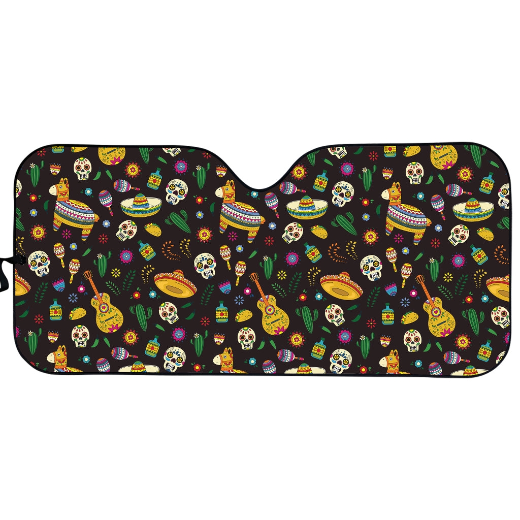 Cartoon Cinco de Mayo Pattern Print Car Sun Shade