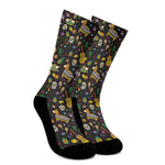 Cartoon Cinco de Mayo Pattern Print Crew Socks