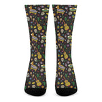 Cartoon Cinco de Mayo Pattern Print Crew Socks