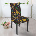 Cartoon Cinco de Mayo Pattern Print Dining Chair Slipcover