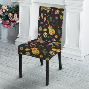 Cartoon Cinco de Mayo Pattern Print Dining Chair Slipcover