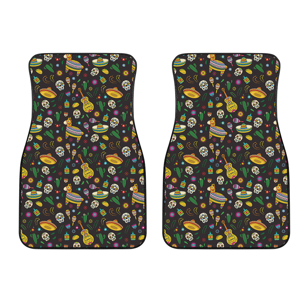 Cartoon Cinco de Mayo Pattern Print Front Car Floor Mats