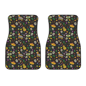 Cartoon Cinco de Mayo Pattern Print Front Car Floor Mats