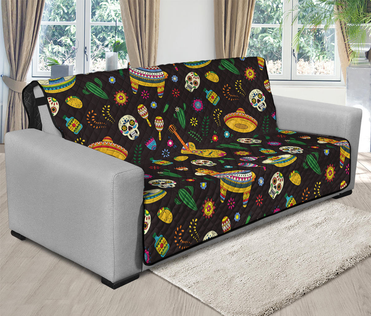 Cartoon Cinco de Mayo Pattern Print Futon Protector