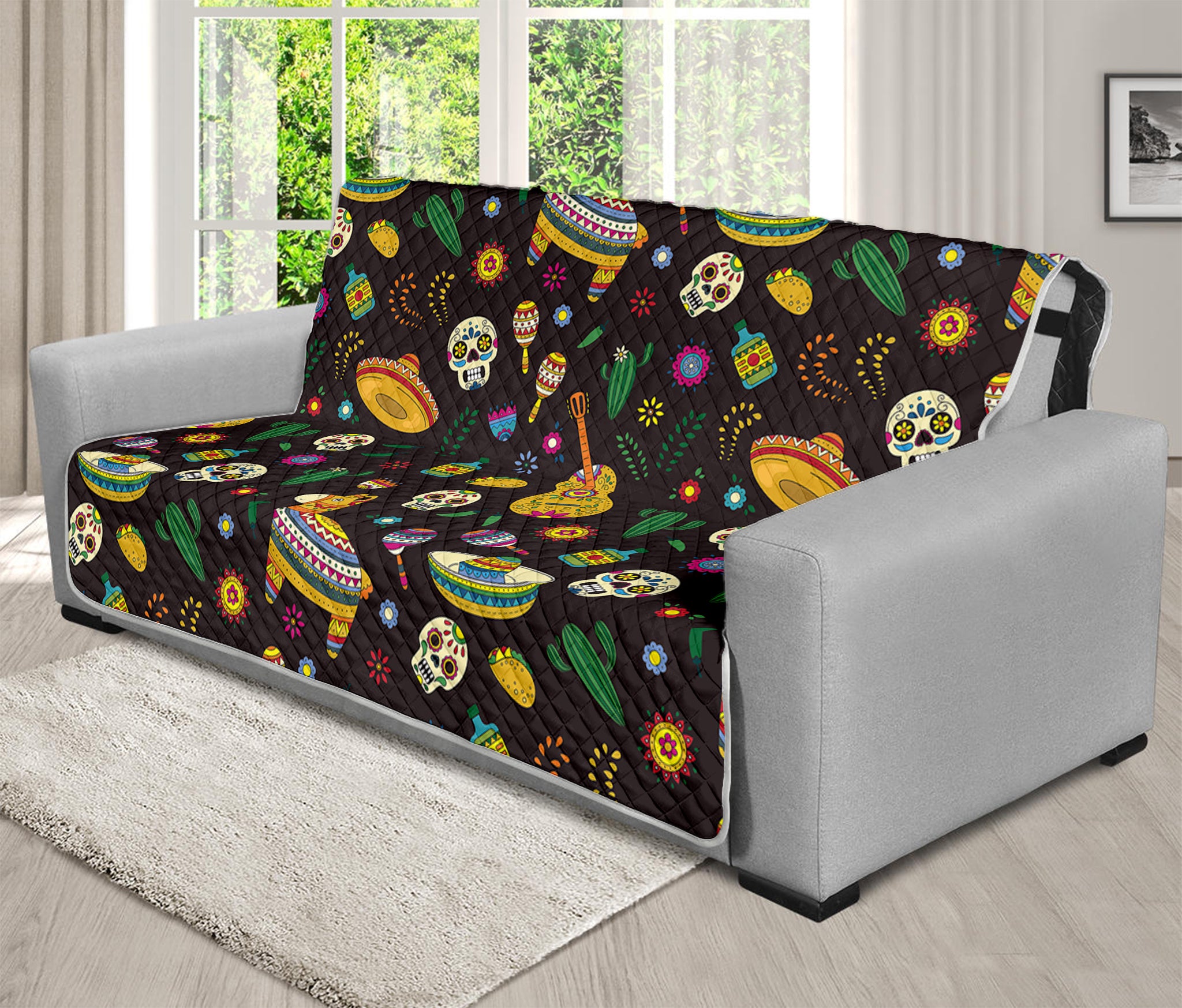 Cartoon Cinco de Mayo Pattern Print Futon Protector