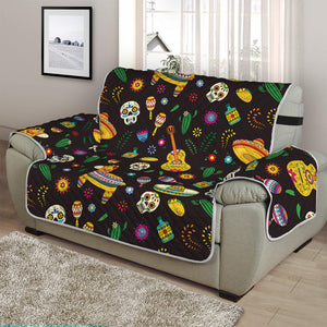 Cartoon Cinco de Mayo Pattern Print Half Sofa Protector