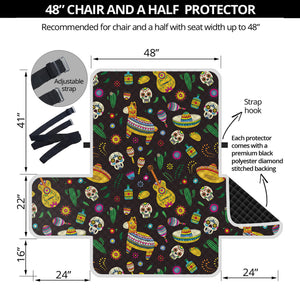 Cartoon Cinco de Mayo Pattern Print Half Sofa Protector