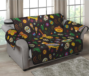 Cartoon Cinco de Mayo Pattern Print Loveseat Protector