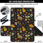 Cartoon Cinco de Mayo Pattern Print Loveseat Protector