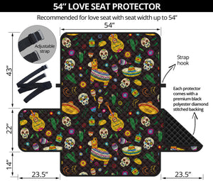 Cartoon Cinco de Mayo Pattern Print Loveseat Protector