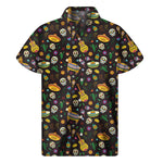 Cartoon Cinco de Mayo Pattern Print Men's Short Sleeve Shirt