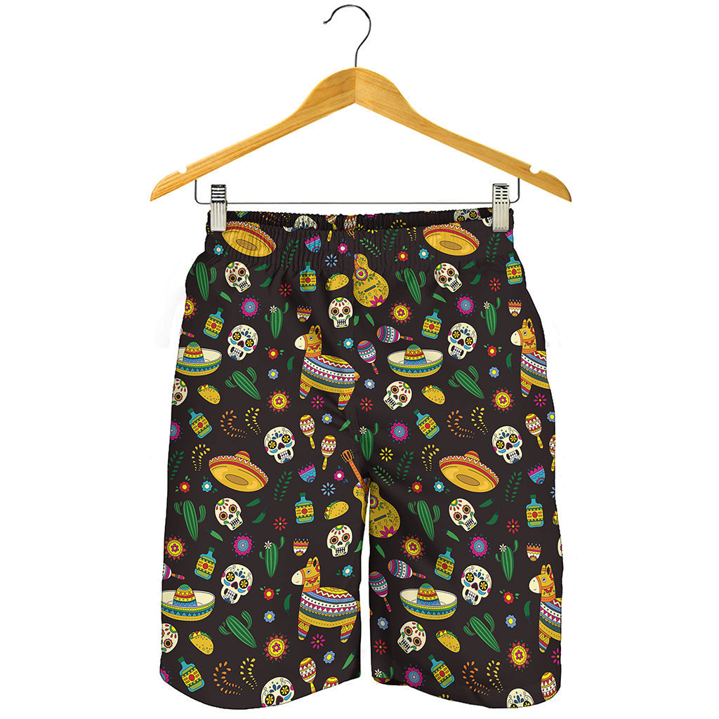 Cartoon Cinco de Mayo Pattern Print Men's Shorts