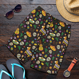 Cartoon Cinco de Mayo Pattern Print Men's Shorts