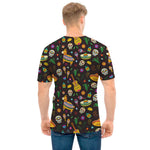 Cartoon Cinco de Mayo Pattern Print Men's T-Shirt