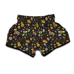 Cartoon Cinco de Mayo Pattern Print Muay Thai Boxing Shorts