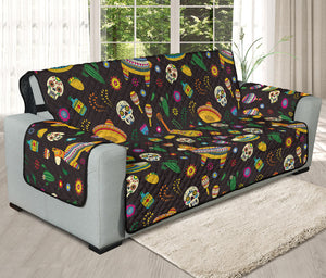 Cartoon Cinco de Mayo Pattern Print Oversized Sofa Protector