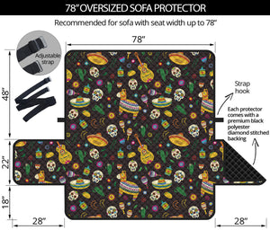 Cartoon Cinco de Mayo Pattern Print Oversized Sofa Protector