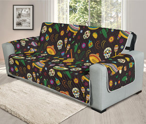 Cartoon Cinco de Mayo Pattern Print Oversized Sofa Protector