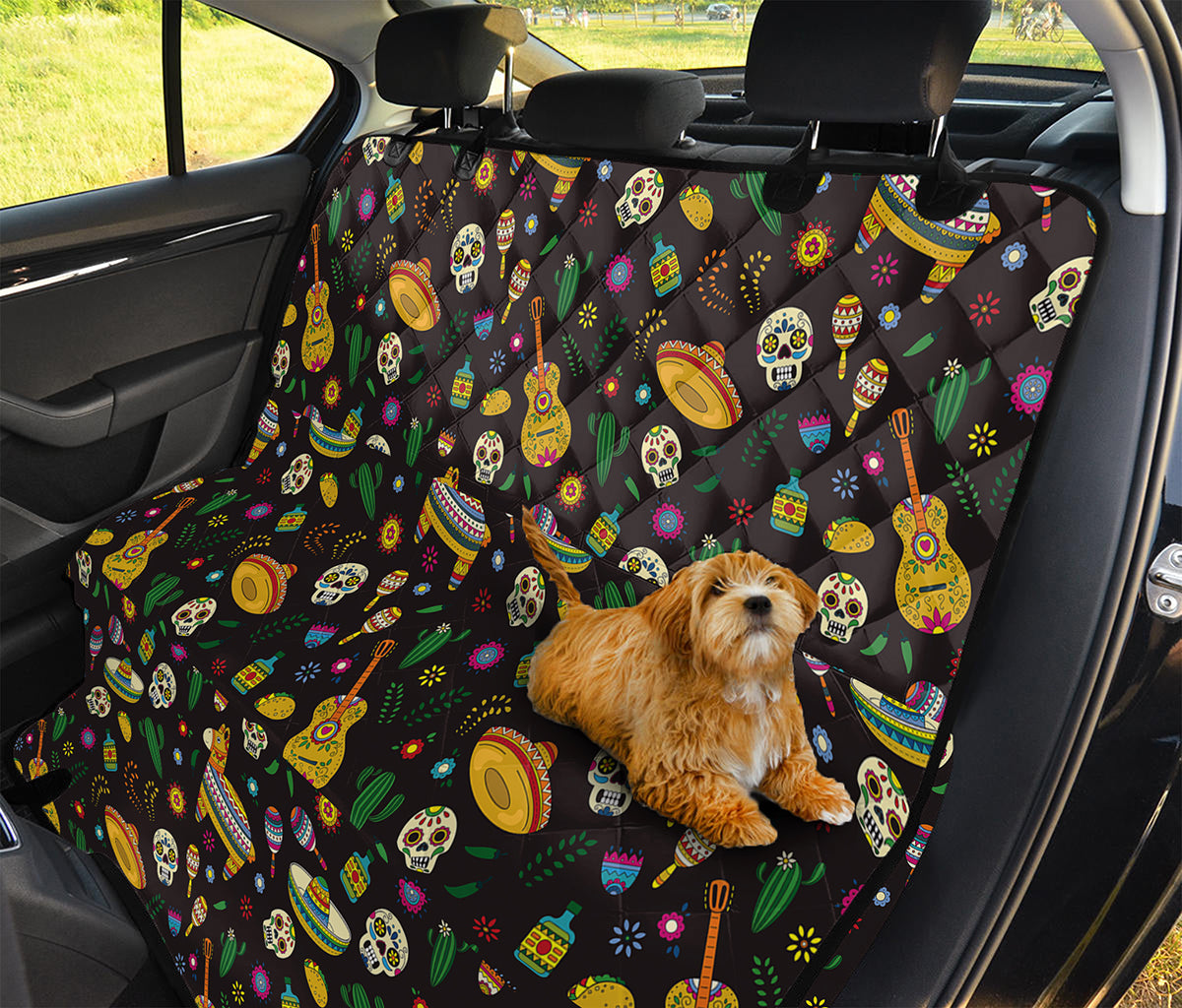 Cartoon Cinco de Mayo Pattern Print Pet Car Back Seat Cover