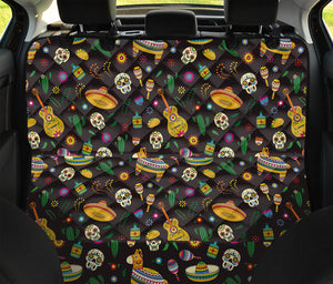 Cartoon Cinco de Mayo Pattern Print Pet Car Back Seat Cover