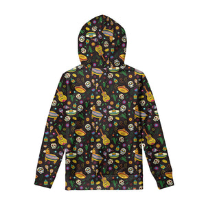 Cartoon Cinco de Mayo Pattern Print Pullover Hoodie