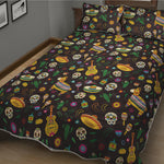 Cartoon Cinco de Mayo Pattern Print Quilt Bed Set