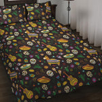 Cartoon Cinco de Mayo Pattern Print Quilt Bed Set