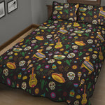 Cartoon Cinco de Mayo Pattern Print Quilt Bed Set