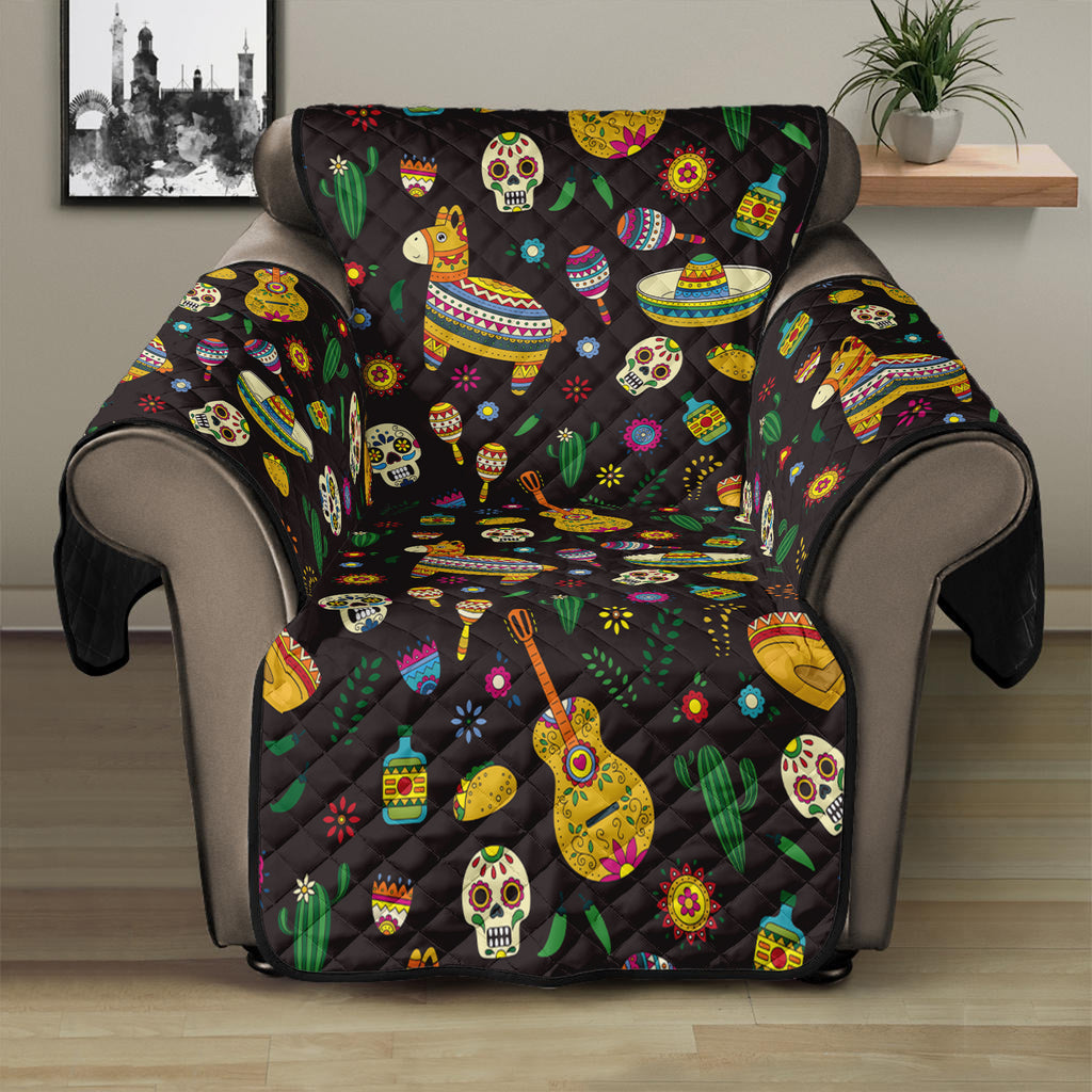 Cartoon Cinco de Mayo Pattern Print Recliner Protector