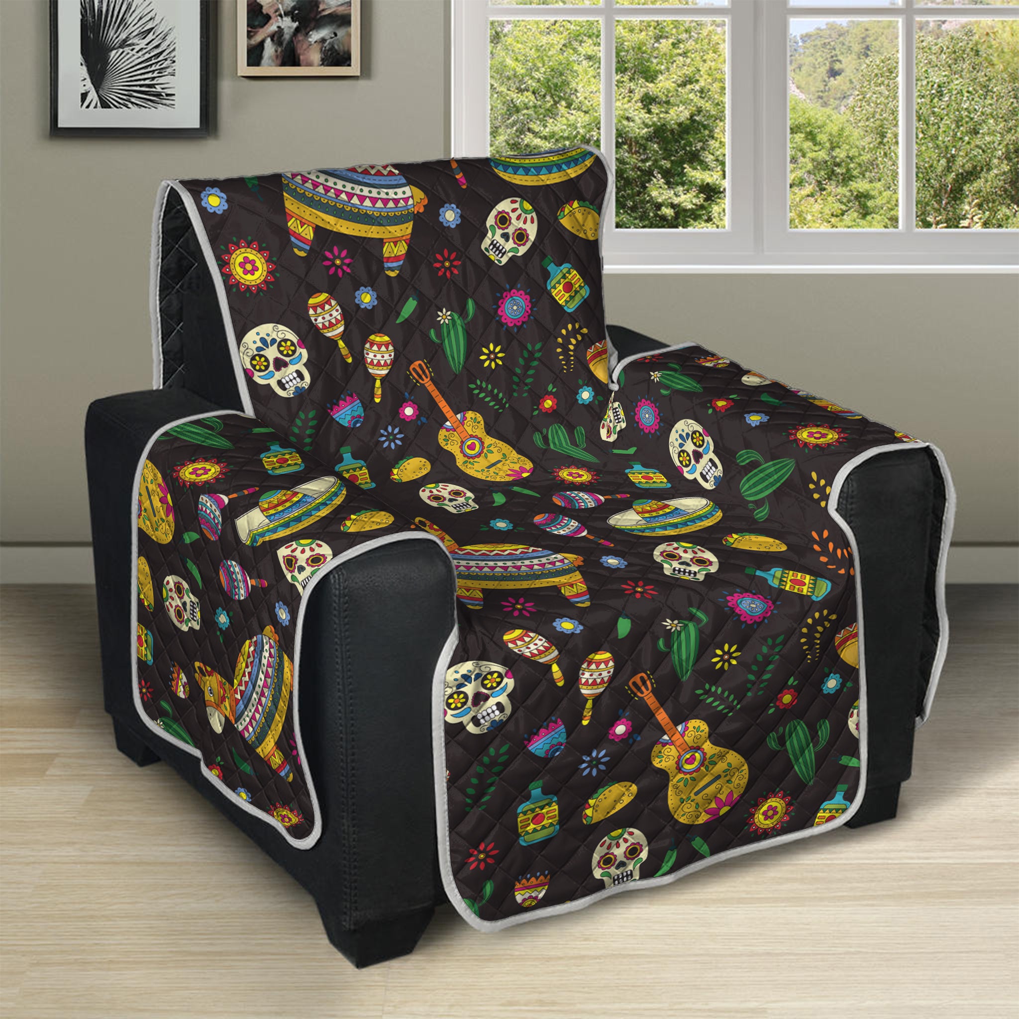 Cartoon Cinco de Mayo Pattern Print Recliner Protector