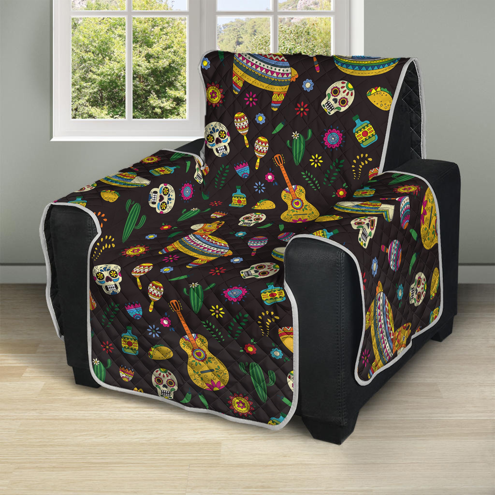 Cartoon Cinco de Mayo Pattern Print Recliner Protector