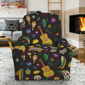 Cartoon Cinco de Mayo Pattern Print Recliner Slipcover