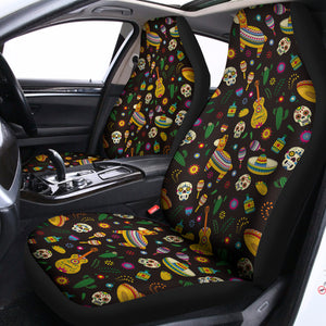 Cartoon Cinco de Mayo Pattern Print Universal Fit Car Seat Covers