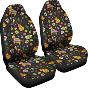 Cartoon Cinco de Mayo Pattern Print Universal Fit Car Seat Covers