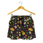 Cartoon Cinco de Mayo Pattern Print Women's Shorts