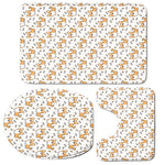 Cartoon Corgi Pattern Print 3 Piece Bath Mat Set