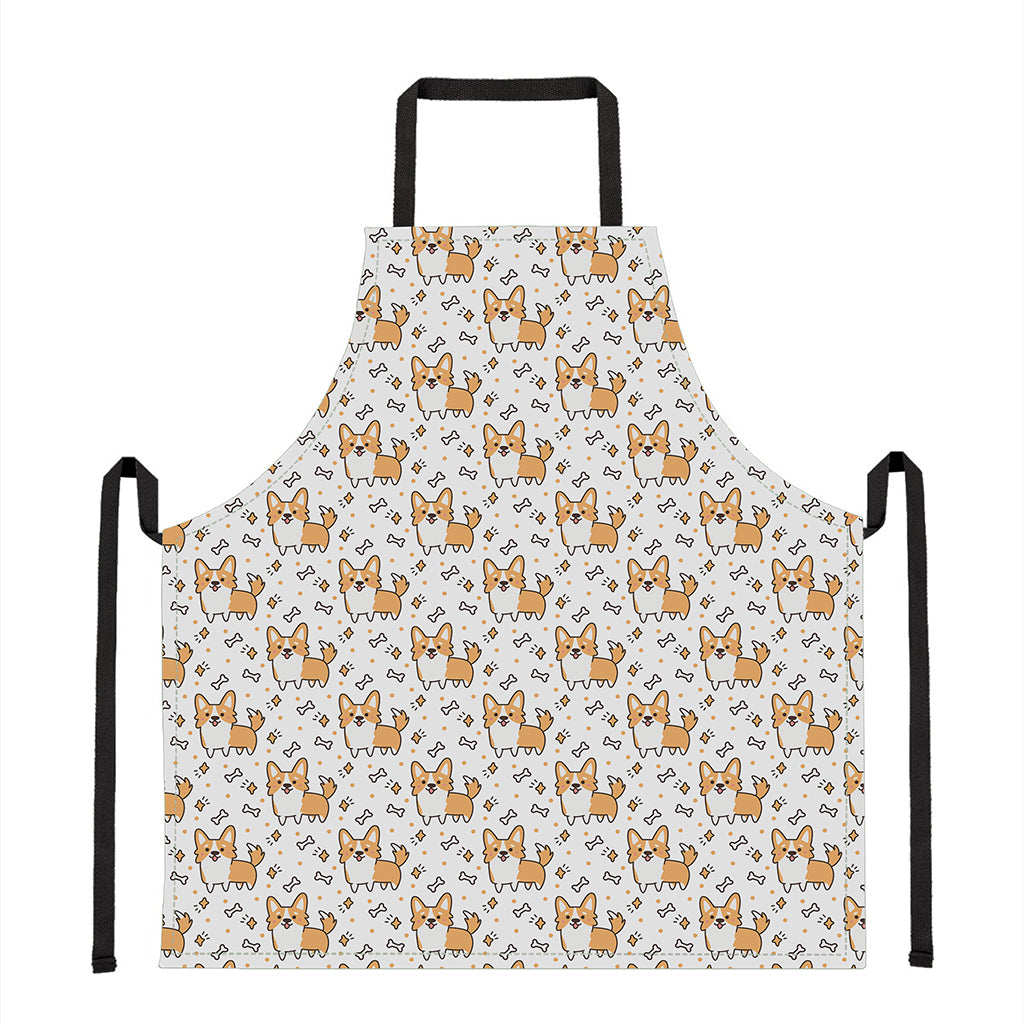 Cartoon Corgi Pattern Print Apron