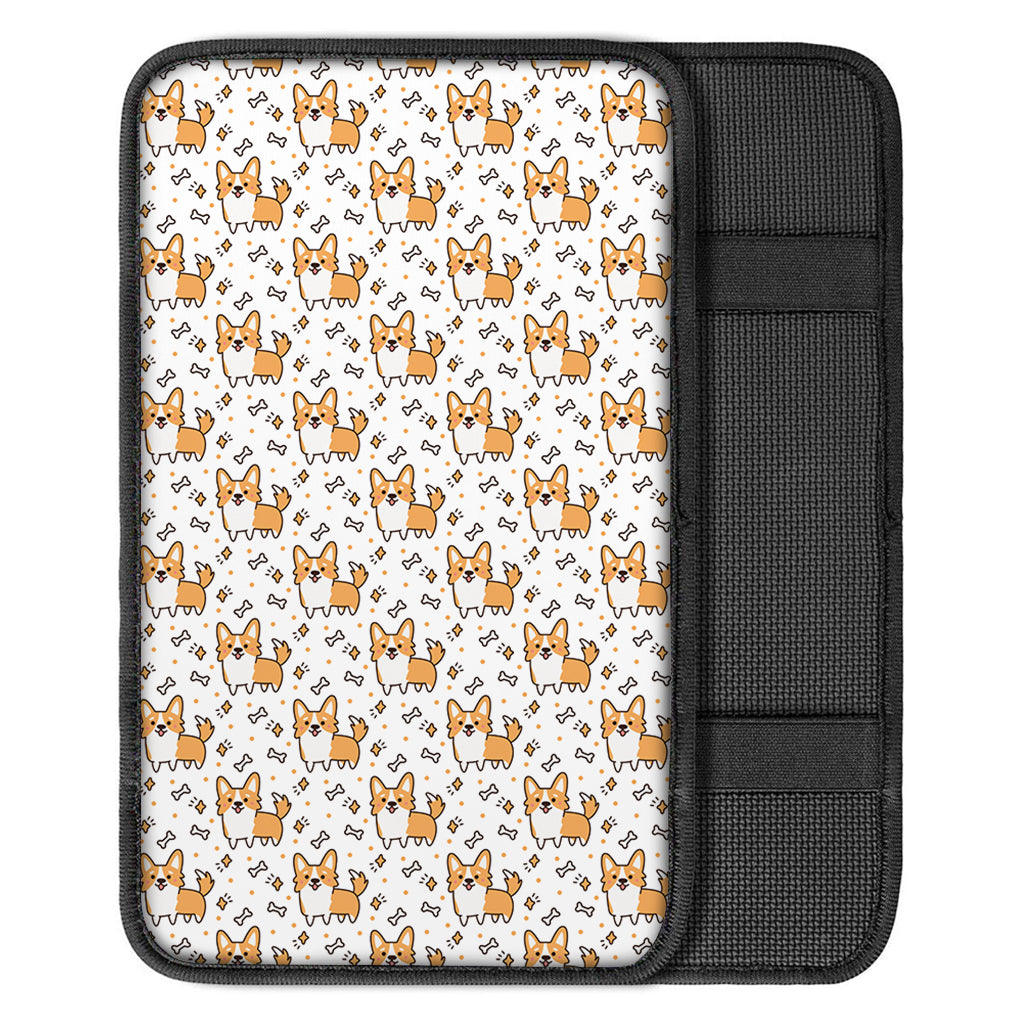 Cartoon Corgi Pattern Print Car Center Console Cover