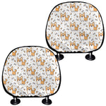 Cartoon Corgi Pattern Print Car Headrest Covers